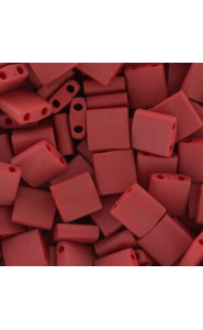 Miyuki tila 5x5mm beads - Matted metallic brick red TL-2040